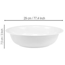 kohteita Metallinen kulho, valkoinen emalijäljitelmä, Ø29cm, korkeus 7,5cm