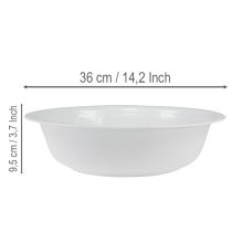kohteita Metallinen kulho, valkoinen, emalijäljitelmä, Ø36cm, korkeus 9.5cm