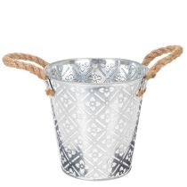kohteita Metallinen istutusruukku, kukkaruukku kahvoilla, istutusruukku kukkakuviolla Ø18cm