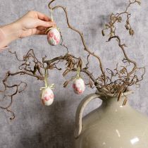 kohteita Pääsiäismunakoriste, tulppaaniaihe ripustusnauhalla ja kevätkoristeena, 6 cm, 12 kpl
