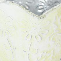 kohteita Kukkaruukku, koristeellinen kahvisuodattimen pidike, metallinen kuppi istutukseen, vihreä ja valkoinen kukkakoriste, shabby chic, K11cm Ø11cm