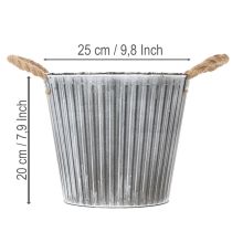 kohteita Kukkaruukku, koristeellinen ruukku kahvoilla, metallinen ruukku istutukseen Ø25,5cm