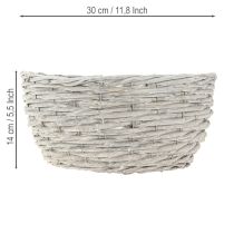 kohteita Punottu kukkakorisetti, valko-harmaa, shabby chic -koristelu, 3 osaa