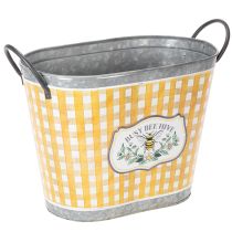 kohteita Soikea ruukku mehiläisaiheella, ruutukuvio, kesäkoriste, istutusastia, 38 × 24 × 29 cm