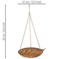 kohteita Koristeellinen riippuva kulho, puutarhakoriste, ruosteenvärinen, Ø31cm, P62cm
