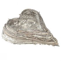 kohteita Kasvisydänkasvikulho rottinki sydän valkoinen luonnollinen 28x34cm