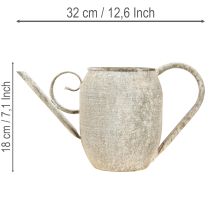kohteita Metallinen kukkaruukku/kastelukannu, antiikkinen puutarhakoriste, 32x10.5x18cm