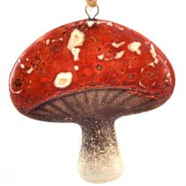 kohteita Viehättävät punaiset sieniriipukset juuttinauhalla 3 cm - täydellinen syys- ja joulukoristeita - 6 kpl
