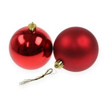 Joulukuusen pallot Muovi Punainen 8cm 6kpl