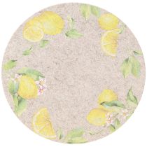 kohteita Istukkamatto Pyöreä Harmaa Huopa Summer Lemon 31cm 2 Kpl