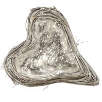 kohteita Rottinki Sydänkasvi Sydänkoriste Rottinkiköynnökset Valkoinen 20x24cm