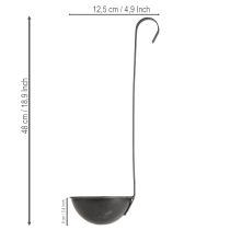 kohteita Istutuskulho, koristeellinen istutuslasta, antrasiitti, Ø12,5 cm, 3 kpl