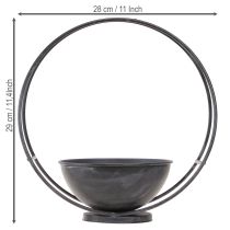 kohteita Kulho jalalla, koristerengas, metalli, antrasiitti, korkeus 29 cm, 2 kpl