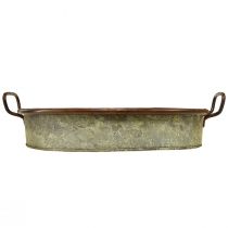 kohteita Soikea metallitarjotin kahvalla, ruosteenvärinen, 46/52 cm, 2 kpl:n setti