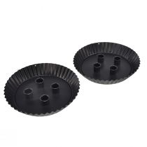 kohteita Metallinen kakunmuotoinen kynttilänjalka – Musta, Ø 24 cm – Elegantti pöytäkoriste neljälle kynttilälle – 2 kpl