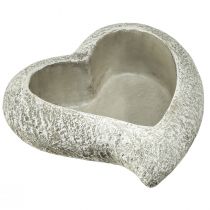 kohteita Valettu kivi sydänkasvikulho kasvisydän harmaa valkoinen 16×16×5cm