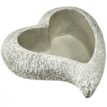 kohteita Valettu kivi sydänkasvikulho kasvisydän harmaa valkoinen 19×19×7cm