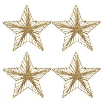 kohteita Tähti kääritty juutti joulukoristeen rustiikki 20cm 4kpl