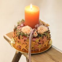 kohteita Koristeelliset tähdet puusta, oranssi, 3 väriä, Ø3,5/5,5/7 cm, 48 kpl