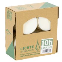 kohteita Pure Nature Lights -tuikkukynttilät, 10 tunnin paloaika, rypsivahakynttilöitä, 8 kpl