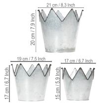 kohteita Ruukun kruunu metallinen koristeellinen sinkki Ø21.5/19.5/17cm 3 kpl:n setti