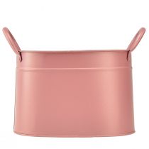 kohteita Planter metallinen soikea ruukku pinkki 24/21/18cm 3 kpl setti