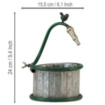 kohteita Metallinen istutusastia, sadevesitynnyri, lintuaiheinen, parvekekoriste, Ø15,5 cm