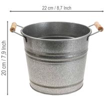 kohteita Vintage koristeellinen metallinen ämpäri-istutusastia/ruukku, Ø22cm, korkeus20cm