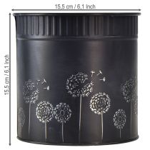 kohteita Voikukan kukkaruukku, musta, Ø15.5cm K15.5cm