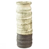 kohteita Maljakon keraaminen koriste kuivakukkakaupalle kermanharmaa vihreä H34cm