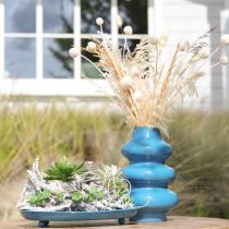 kohteita Maljakko, kodin sisustuselementti, jossa on aaltoileva pinta moderniin tunnelmaan, 23 cm