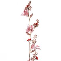 kohteita Jouluseppeleen marjanoksa käpyillä punaisen pinkki 130cm