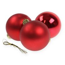 kohteita Joulupallo muovinen punainen Ø6cm 12 kpl