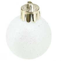 kohteita Joulupallot helmiäisen valkoista muovia Ø3cm 14kpl