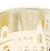 kohteita Lyhty lasi hopea kulta kaupunki siluetti korkeus 12,5 cm 4 kpl