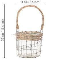 kohteita Riippuva lyhty, lasia, metallia, pajua, Ø14,5 cm, 2 kpl