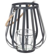 kohteita Metallilyhty lasilla, antrasiitti, Ø23cm, K27cm