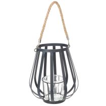 kohteita Metallilyhty lasilla, antrasiitti, Ø23cm, K27cm