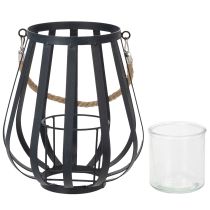 kohteita Metallilyhty lasilla, antrasiitti, Ø23cm, K27cm