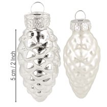 kohteita Lasiset kartiot, hopeaa, 5 cm, 14 kpl