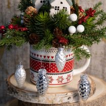 kohteita Lasiset kartiot, hopeaa, 5 cm, 14 kpl