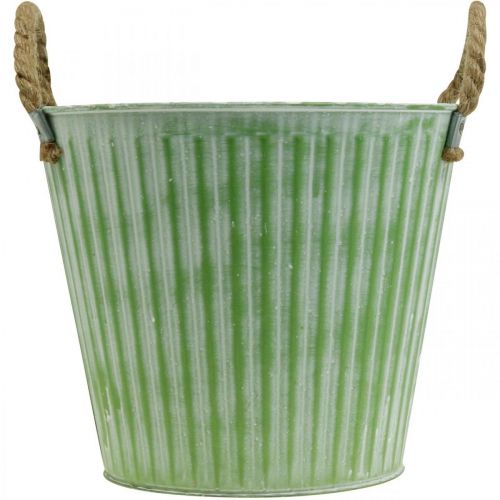 kohteita Kauha istutukseen, istutuskone kahvoilla, metallikoristeet pinkki/vihreä/keltainen shabby chic Ø16,5 cm K15 cm 3 kpl setti