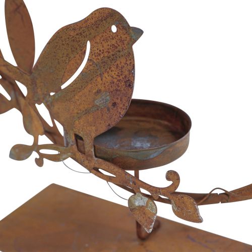 kohteita Bird deco -kukkakynttilän pidike ruosteinen look 24×27×6cm
