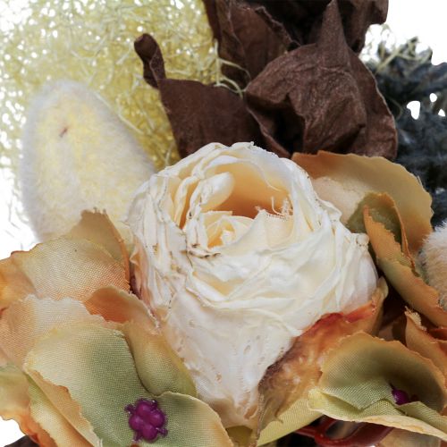 Keinotekoinen kimppu ruusu hortensia dry look vintage koriste 38cm