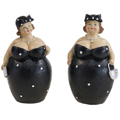 Floristik24 Koristeellinen figuuri pullea nainen naisten figuuri kylpyhuonekoriste H16cm 2 kpl setti