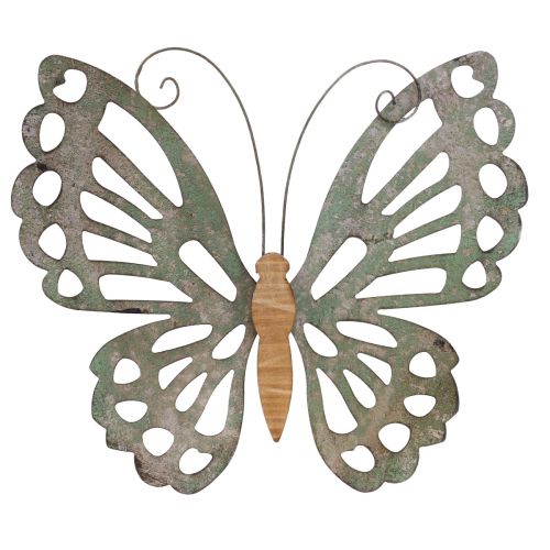 Seinätaide Butterfly Deco Metal Wood Vintage 46×43cm