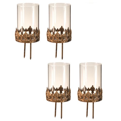 Floristik24 Kynttilänpidike lasilla antiikkisen näköisen kullan liittämiseen Ø5,5cm 4 kpl