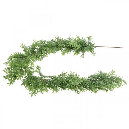 Floristik24 Keinotekoinen kasviseppele, puksipuulanka, koristevihreä L125cm