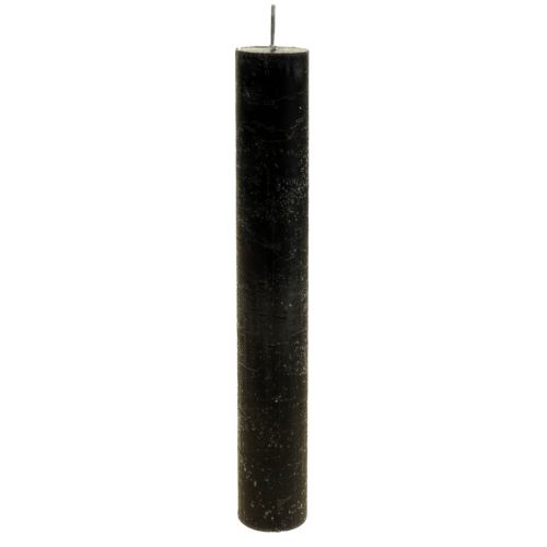 Floristik24 Kartiokynttilät mustaksi värjätty kynttilät 34×240mm 4 kpl