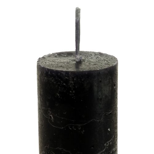 Floristik24 Kartiokynttilät mustaksi värjätty kynttilät 34×240mm 4 kpl